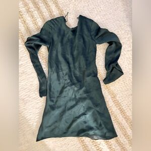 Amanda Uprichard Teal Long Sleeve Dress